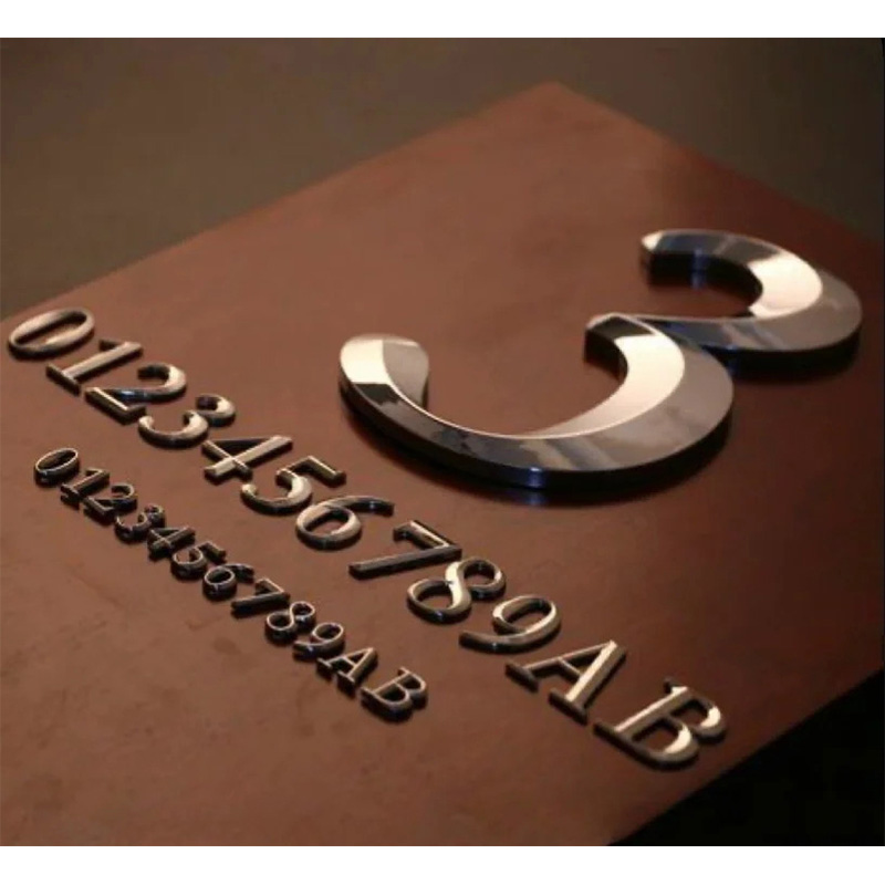 Customized copper and aluminum engraving plaque with three-dimensional characters