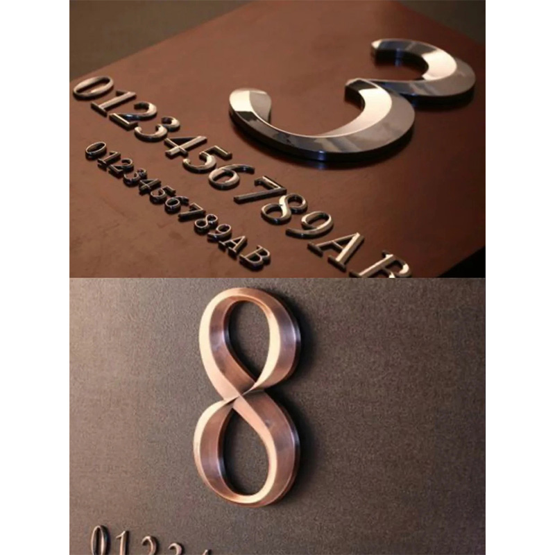 Customized copper and aluminum engraving plaque with three-dimensional characters