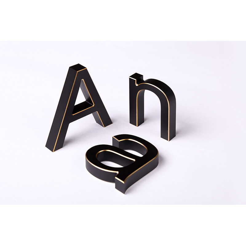 Customized copper and aluminum engraving plaque with three-dimensional characters