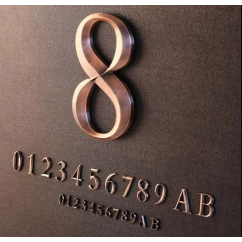 Customized copper and aluminum engraving plaque with three-dimensional characters